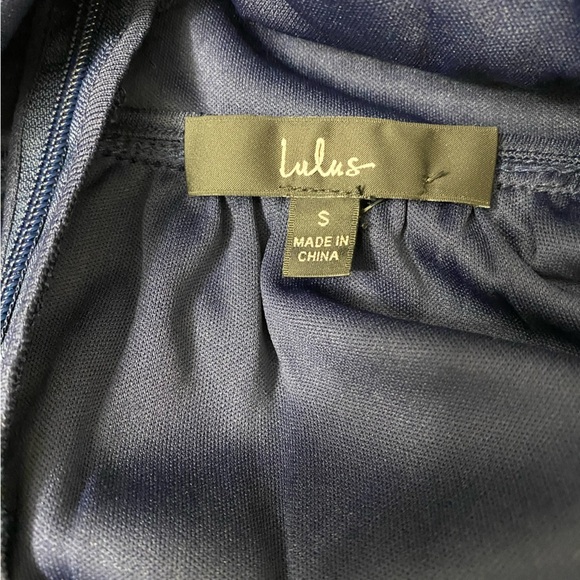 - Lulus Blue with Gold metallic lace size S - Picture 6 of 9